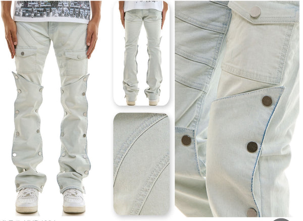 KDNK Arctic Snap Cargo Denim – Light Wash