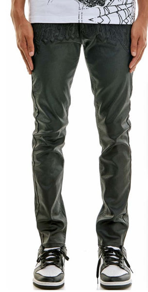 Kdnk - Black Waxed Moto Skinny Jeans