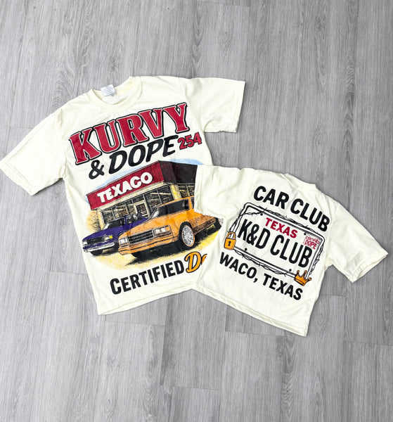 Certified Car Club™ Tee – Kurvy & Dope (Cream)
