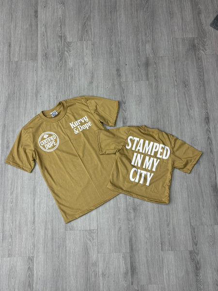 Stamped In My City™ Tee – Kurvy & Dope (Gold)