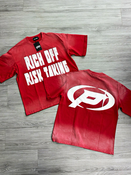 Rich Off Risk Taking Tee – Red