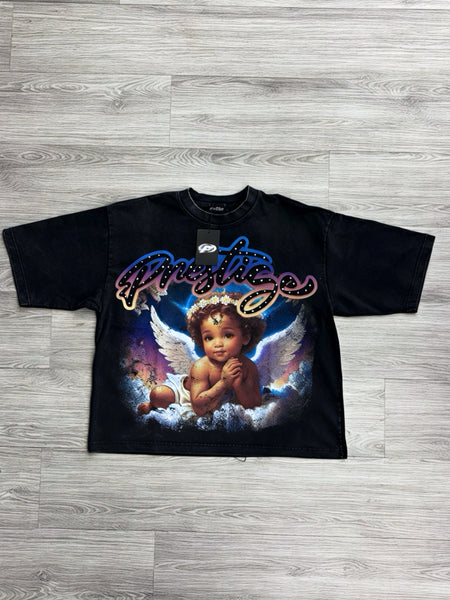 Prestige Heaven Sent Angel Graphic Tee – Black