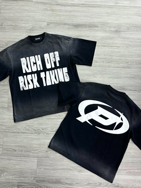 Rich Off Risk Taking Tee – Black