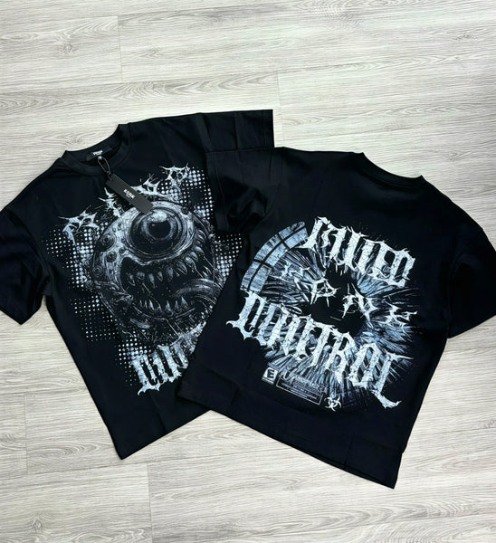 Mind Control Skull Graphic Tee - Black