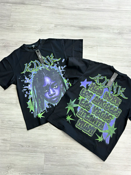 Purple Rage Graphic Tee – Black/Neon Green